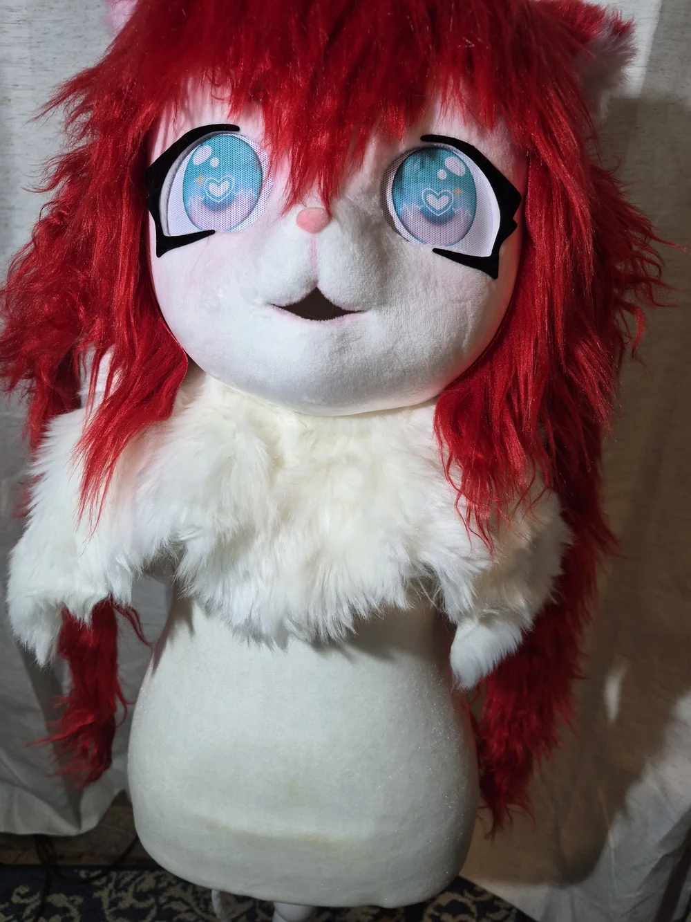 Fursuit Long Haired Husky Fox Mascot Head Party Halloween Fur Role-playing